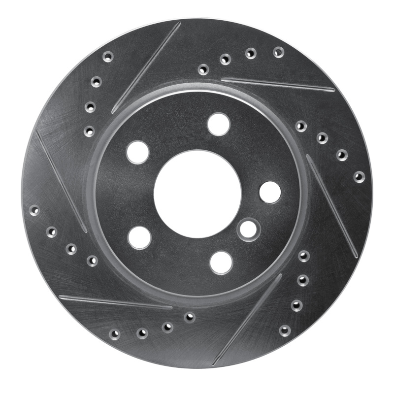 Mini Cooper Brake Rotor (1) - Front Left - R1 Concepts - Drilled & Slotted - Silver - `14-`24